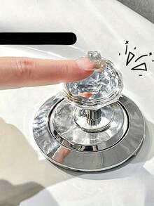 1个卡通花卉造型马桶冲水把手，花朵造型马桶冲水按钮，马桶水箱按钮，花朵造型马桶搋子，马桶冲水按钮按压工具，创意花朵抽屉柜拉手 - 轻松按压，时尚浴室配件，增添优雅氛围，适合长指甲设计