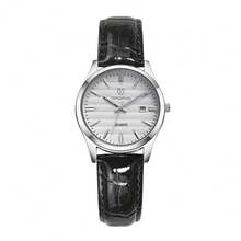 1pc Couple's Quartz Watch, Black & White/Brown & Gold Leather Strap Calendar Wristwatch, Unisex Business Casual