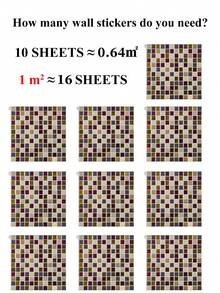 WoStick 10 Inch X 10 Inch Waterproof Textured Vinyl DIY Wallpaper, Self-Adhesive Backsplash Tile, Peel And Stick Mosaic Tile, For Home Decor - Rose Gold - View 12