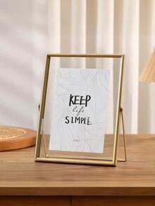 Wedding Photo Frame, Golden Metal Frame, Acrylic Transparent Surface, Modern Minimalist Style Decorative Frame, Suitable For Home Living Room And Bedroom, Home Goods, Gifts, Birthday, Graduation And Wedding Display