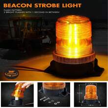 30颗LED汽车叉车辅助灯，琥珀色闪烁顶部安装警示灯，工程应急频闪灯，高可见度紧急安全警示汽车LED频闪旋转警示灯 - 彩色 - 查看 4