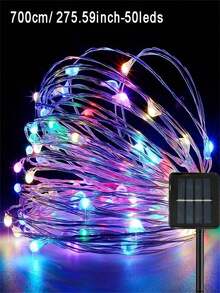 1pc 50/100LED Solar Christmas String Lights, 8 Modes Decoration Lights, Holiday Scene Decoration, Ambient Lights, Holiday Party Supplies For Party, Garden, Patio, Home, Wedding Holiday Decoration Lighting