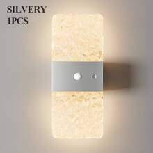 现代水晶感应壁灯，LED智能感应亚克力壁灯，室内感应壁灯，无线LED壁灯，电池供电夜灯，粘胶设计，可旋转，便携式 - 彩色 - 查看 15