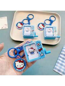 Móc khóa máy hoạt hình phát sáng hình trái tim Sanrio Hello Kitty - Móc khóa đèn nhấp nháy hoạt hình dễ thương chính thức, Thiết kế hiệu ứng ánh sáng hình trái tim và hiệu ứng hoạt hình, Chất liệu ABS bền bỉ với móc khóa chắc chắn, Phụ kiện nhân vật dễ thương cho túi xách, chìa khóa, điện thoại, Mặt dây chuyền đèn LED sáng tạo, Quà tặng hoàn hảo cho các cô gái tuổi teen hâm mộ Sanrio, Móc khóa đồ chơi trang trí độc quyền xuyên biên giới của SHEIN - Nhiều màu - Xem 8