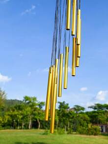 1pc Outdoor Wind Chime With 12 Aluminum Tubes And Hooks, Metal Wind Chime, Musical Wind Chime, Can Be Used For Commemorative Events, Festivals And Party Decorations, Home And Store Decorations, Hanging On Balcony, Living Room, Bedroom Patio, Etc.,Home Decor ,Room Decor,Wall Decor