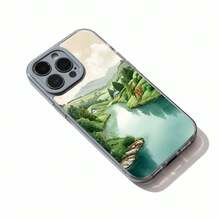 Compatible con 17 16 15 14 13 12 11 y 12 13 Plus Pro, diseño de paisaje de valle de río gris de la naturaleza para uso al aire diario - Colores mezclados - Ver 8