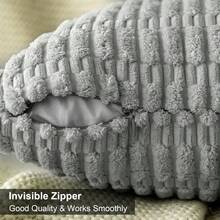 7CDXD Juego de 4 Fundas de AlmohadaFunda de Cojín Decorativas de Pana Suave y Cuadrado 45 x 45 cm Cómodo y Lavable a Máquina para Sofá Cama Automóvil Interior Exterior Decoración de Navidad Gris - gris4 - Ver 3