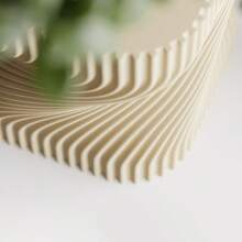 ORIZZONTE Modern Decorative Vase With Intertwined Spiral Structure – Dynamic Minimal Design For Plants, Cactus, Bonsai – Home/Office Gift Idea – Available In 2 Sizes – 100% Made In Italy, Shipping From Italy - Wood - 查看 3