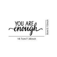 1 szt. Naklejka na lustro z czarnego PVC, Jesteś wystarczający, pozytywna sugestia, zachęcająca naklejka z hasłem, odpowiednia do łazienki, toaletki, garderoby, dekoracji salonu