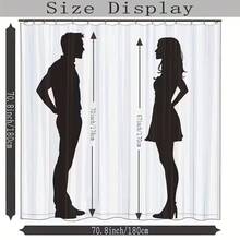 1件几何条纹黑/灰印花防水浴帘 - 采用90克涤纶面料制成，轻便、防水、半透明；易于安装、防霉、耐用 - 非常适合用作浴室淋浴间或浴缸隔断。 - 藍色 - 查看 11