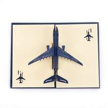 3D Birthday Card Airplane Model Creative Handmade Hollow Paper Cutting Card, Handmade Paper Carving Card, Handmade Cartoon Card, Party Gift, Party Decoration, Party Supplies, Gift Decoration, With Envelope Airplane, Suitable For Travel, Birthday, Graduation Gifts,For School Supplies,Back To School