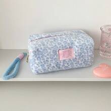 INS Light Luxury Plush Leopard Print Pen Bag Portable Pencil Case Students Stationery Pouch Multi Functional Makeup Bag Cosmetic Bag,Back To School - Multicolor - View 15