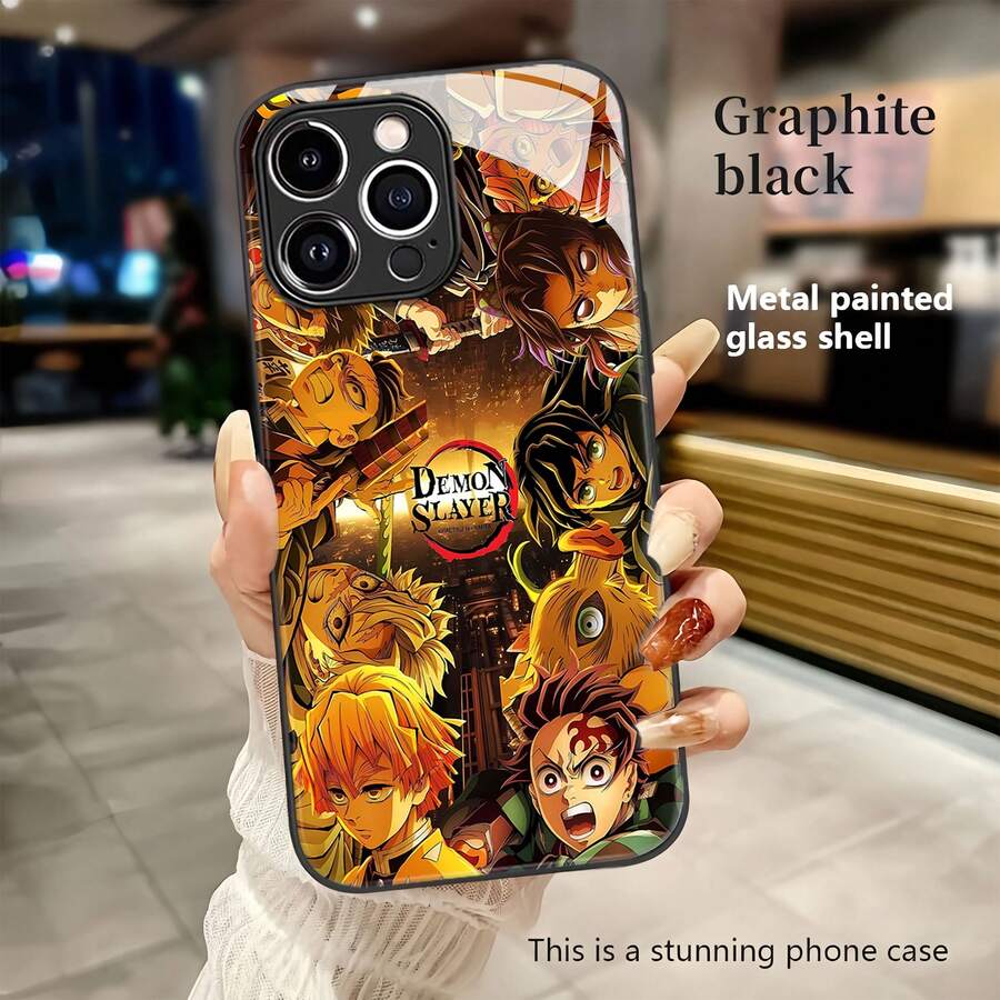 Funda para móvil con collage de personajes vibrantes, compatible con teléfonos , 17, 16 Pro Max, 15 Pro Max, 13 y 12. Fabricada en TPU resistente para una protección óptima contra golpes y caídas. Un regalo ideal para fans del anime, amigos, cumpleaños o cualquier ocasión especial. - Negro - Ver 1