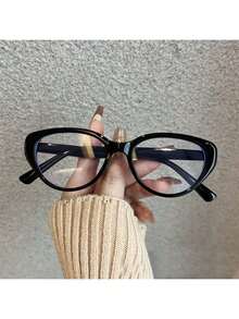 Nuova moda vintage sexy montatura per occhiali a forma di occhio di gatto, occhiali da vista con lenti piatte in nero, stile vintage leggero, accessori per occhiali da donna per la luce blu - Multicolore - Visualizzare 10