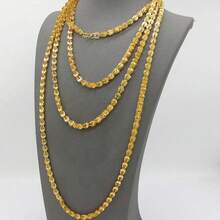 奢华阿拉伯婚礼长项链 50/80/100厘米 24K镀金 迪拜穆斯林女性新娘订婚派对时尚珠宝 - Long Necklace - 查看 5