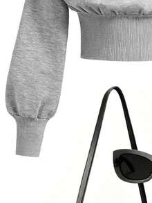 Tween Girl Letter Graphic Hoodie Sweatshirt And Flare Pants Set - Grey - View 4