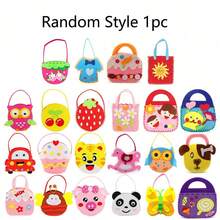 12pcs Cute Cartoon Felt Handbag DIY Kit, Suitable For Girls Creative Handmade Bags, Children's Party Gifts, Creative Handmade Fun Expression, Also Helpful For Developing Fine Motor Skills - Multicolor - View 5