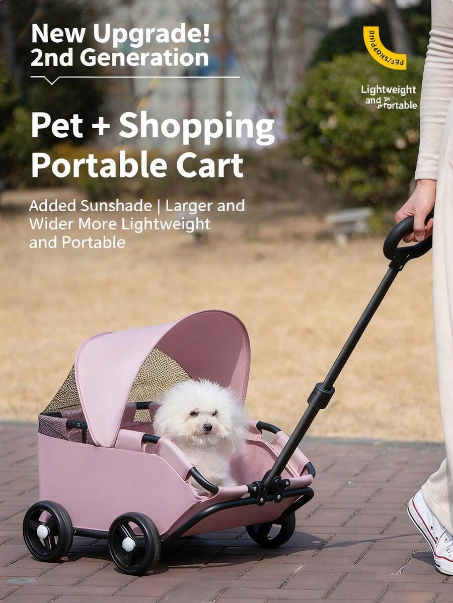 Xe đẩy thú cưng nhỏ, Xe đẩy chó, Xe đẩy mèo, Xe đẩy chó con Teddy, Xe đẩy thú cưng nhỏ ngoài trời, Xe đẩy ngoài trời nhẹ, có thể gấp gọn - Nhiều màu - Xem 1