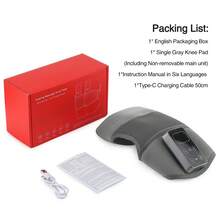 Hailicare Cordless Electric Knee Massager, 3 Vibration Modes, 5-Level Heating, Warm Compress Shoulder & Elbow Massager Support Brace, Joint Elbow Knee Heating Pad, Thermal Massage Knee Wrap, Pain Relief, Arthritis Muscle Relaxation - Grey - View 11