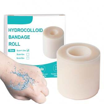 Hydrocolloid Roll - Cut-To-Size, Extra Large Hydrocolloid Patch Bandages With Self-Adhesive, Ultra Absorbent, Flexible & Waterproof