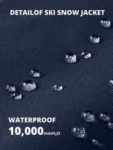 CAMEL CROWN 男士登山滑雪雪衣防水冬季外套單板滑雪風衣防風保暖連帽雪衣 - 藍色 - 查看 6