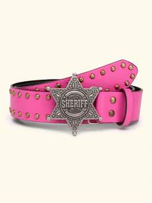 1pc Fashionable Punk-Style Wide Belt With Rivets For Women's Jeans Universal Belt - Belt - View 2