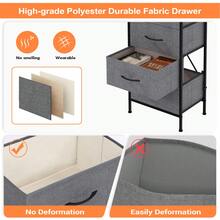 Modern 4-Drawer Fabric Dresser With Wooden Top & Metal Frame - Large Storage Capacity For Bedroom Or Living Room Kids Room Nursery - Dark Grey - View 5