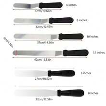 不锈钢刮刀/抹刀 - 斜角抹刀，适用于蛋糕装饰、烘焙和烹饪 - 防滑手柄，经久耐用，适合家庭厨房和烘焙店使用 - 彩色 - 查看 9