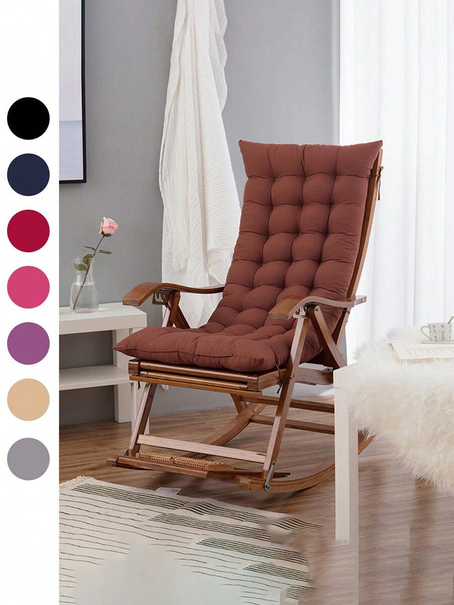1pc Ergonomic Recliner Cushion, Rocking Chair Pad, Woven Seat Cushion, Comfortable Polyester Fiber Back Support, Mesh Design, Suitable For Home, Car Or Cabin Long-Term Sitting - Chair Not Included, All-In-One High-Back Patio Rocking Chair Cushion, For Indoor Summer Use - Multicolor - View 1