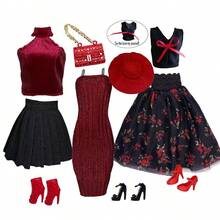 Luxury Fashion Doll Outfit And Accessories, Suitable For 11.5-12 Inch Fashion Dolls, 1/6 BJD Doll Clothes, Classic Doll Dress Set For Holiday Gifts - 彩色 - 查看 7