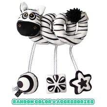 Juguete de espiral de alto contraste blanco y negro para cochecito y asiento de coche para bebés - Juguete de peluche para desarrollo sensorial y actividades en la cuna - Suave y educativo