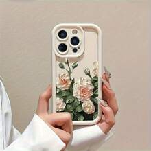 A Stylish Artistic Floral Phone Case, Compatible With Apple  Models 6/7/8/X/Xs/Xr/Xs Max/11/12/13/14/15/16 Pro,Suitable For 17/17 Air/17 Pro/17 Pro Max/16 Pro Max/15 Pro Max/14 Pro Max/13 Pro Max/12 Pro Max/11 Pro Max , Compatible With Samsung Galaxy Series A54/A53 - màu đen - Xem 5