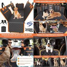 Cubre Asientos para Auto Perro, Cojín para Asiento de Coche para Mascotas, Antideslizante, Impermeable, a Prueba de Arañazos, con Ventana de Malla, Cuerda de  y Correa para Perros(default) - Multicolor - Ver 1