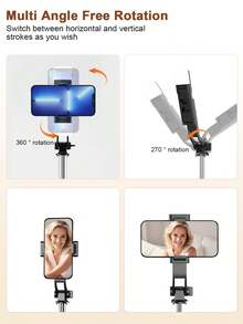 2026 New 1.7m Extendable Selfie Stick With Anti-Shake, Retractable Tripod And Wireless Function. Made Of Durable ABS And Aluminum Alloy. Portable Remote Control Smart Phone Selfie Stick For Vlogging, Travel, Outdoor Photography, Compatible With IPhone/Smartphones. Great For Couples Photography On Valentine's Day - Multicolor - View 10