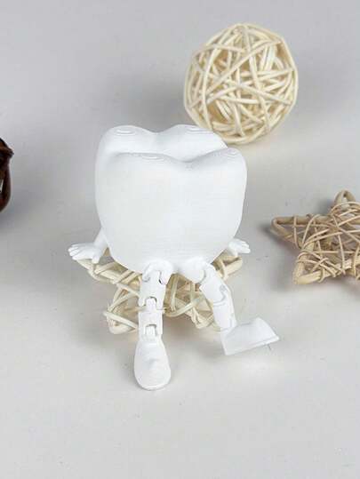 1件装姿势牙齿艺术摆件，桌面牙科模型雕塑，关节可活动，家居装饰，极简汽车装饰，桌面和书架摆件，牙医礼品雕塑