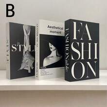 3pcs Minimalist Fashion Faux Book Decor, Folding Style Decorative Books, Cafe Decor, Showroom Tabletop Fake Books, Prop Books For Showroom Photography