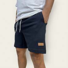 Kit 3 Bermuda Men's Mauricinho Textured Fabric Premium Shorts Casual Basic Gym Training - Màu xanh hải quân - Xem 4