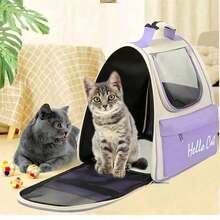 1pc Breathable Cat Backpack, Transparent Large Capacity Modular Cat Outdoor Bag, Foldable Pet Cat Carrier Backpack, Convenient And Quick, Suitable For Cats, Dogs And Other Pets Outdoor Use, Also Can Be Used For Outdoor Vehicles - Multicolor - View 6