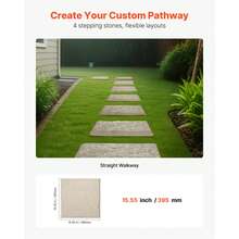 Garden Stepping Stones, 4Pcs 15.5 X 15.5 In, Decorative Stepping Stones With Stakes, Weather-Resistant Plastic Pathway Pavers, Smooth Surface, Outdoor Walkway For Lawn Patio Landscape, Beige - Beige 4 Pcs - View 6