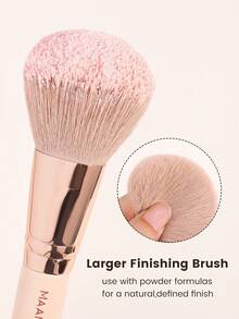 MAANGE 7pcs Professional Aluminum Dual-Ended Makeup Brush Set, Including Blush Brush, Foundation Brush, Setting Brush, Concealer Brush, Contour Brush And Powder Brush, Super Soft Bristles, Portable Makeup Brush Set, Travel Makeup Brush Set, Gift For Women/Girls, Makeup Brush Set, Makeup Brush Set, Makeup Brush Set, Complete Makeup Brushes, Makeup Brush Set, Complete Makeup Tools, Makeup Brush Set, Makeup Brush Gift Set - Dusty Pink - View 6
