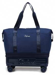 可折叠拉杆旅行包，大容量，时尚宽敞，适合女性，简约时尚，可拆卸轮子和拉杆，周末旅行包，过夜包，行李包，便携包，拉杆包，短途商务旅行包，牛津布孕妇旅行包，适合旅行、度假、返校、旅游、宿舍、大学生、高中生