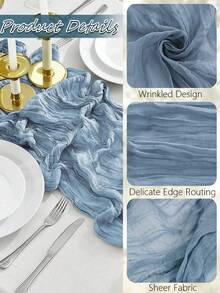 10条/包，10英尺（3米）灰色和红色波西米亚风粗棉布桌旗，适合婴儿派对、婚礼、夏季花园和农舍装饰 - 鐵鏽紅 - 查看 5