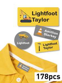 Custom Name Waterproof Stickers, Cute Cartoon Style Labels Stickers, Personalized Name Label Stickers For Clothes Bottle Lunch Box Notebook Organizer, Customized Decorative Tags For Daily Supplies And Gift Packaging, Customizable Name Tag Stickers, Birthday Gift, Holiday Gift, Party Favor Labels - Style 16 - View 11