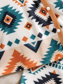 Ramadan Traditional Set, Boys Graphic Pattern Crew Neck Long Sleeve Top And Elastic Waist Pants 2 Pieces Outfit, Suitable For Infant Daily Casual Wear