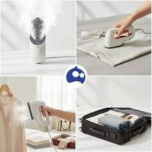 Bluelander Plancha de Vapor Portatil 2 en 1, Plancha y Vaporizador Vertical, Capacidad 100ml, Calentamiento Rápido en 30 Segundos, Elimina Arrugas, Incluye Bolsa de Franela, Ideal para Viajes (Gris) - Gris - Ver 7