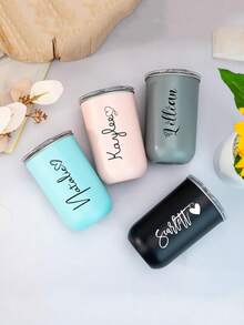1个定制不锈钢旅行杯 - 双层隔热咖啡杯，可定制姓名，冷饮杯 | 优雅雾面 | 双层隔热，咖啡杯，可重复使用，多功能，装饰性强，时尚精致，可定制，个性化，独特，送给他的理想礼物，送给她的理想礼物，送给男朋友，女朋友，爸爸，妈妈，家人，朋友，儿子，女儿，学生，上班族，孩子，办公室，茶室，学校，家庭，时尚设计 - 彩色 - 查看 4