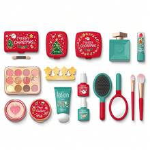女孩角色扮演模拟化妆套装，仿真过家家玩具，不可使用，不含液体，仅模拟化妆品外观（配件颜色随机）