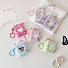 1本2英寸迷你便携相册 | 可爱卡通蝴蝶结迷你卡片相册 | 韩流偶像照片卡/学生拍立得照片收藏相册，迷你悬挂式相册