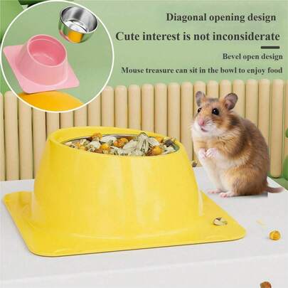 1pc Durable Hamster Dish Anti-Tip Splash-Proof Bowl For Hedgehog Cage Habitat ,Pet Feeding & Watering Supplies ,Pet Bowls & Dishes , Pet Basic Bowls
