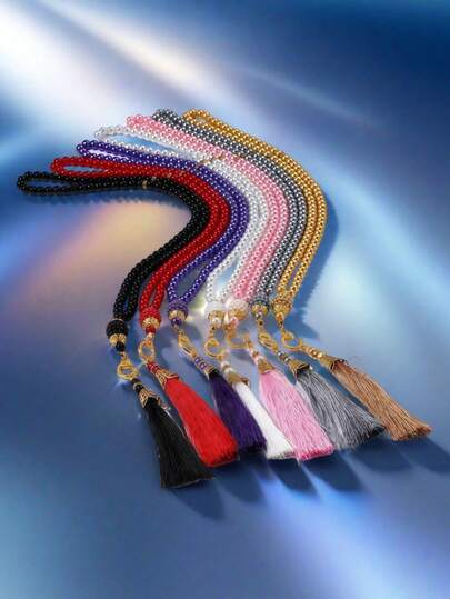 1pc/6pcs Islamic Prayer Beads, 99 Glass Faux Pearl Thread Beads For Muslim Worship And Arabic Praise Bracelet